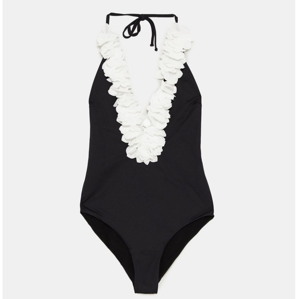 Zara one piece cross strap swimsuit size S